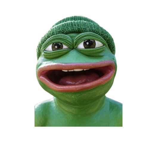 Pepe with mouth open